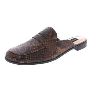 AQUA Women's Gina Leather Snake Print Mules‎ Size US 7.5